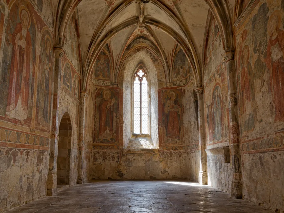 Fifteenth-century frescoes in the oratory of the Ch&acirc;teau de Beynac