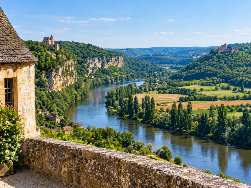 The spur terrace at Beynac, where five castles of the Dordogne are in view at once